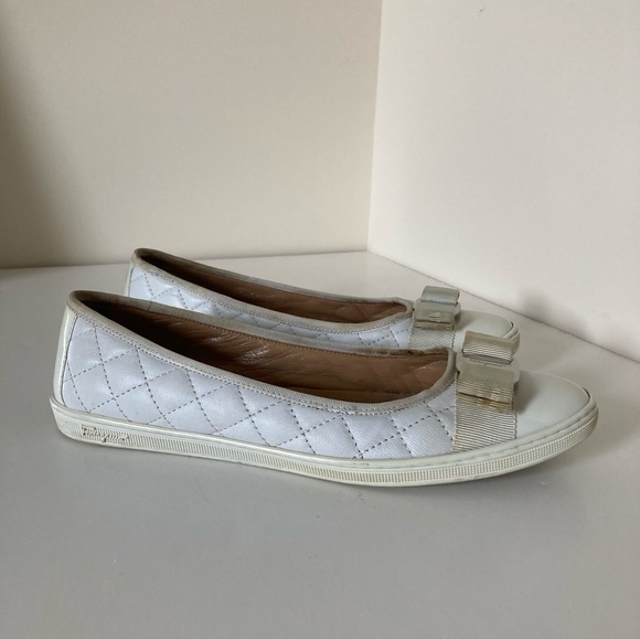 Salvatore ferragamo rufina quilted flats cheap